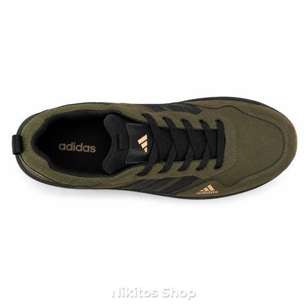 Мужские кроссовки кожаные хаки Adidas Climacool А66 А66 ч/хак фото