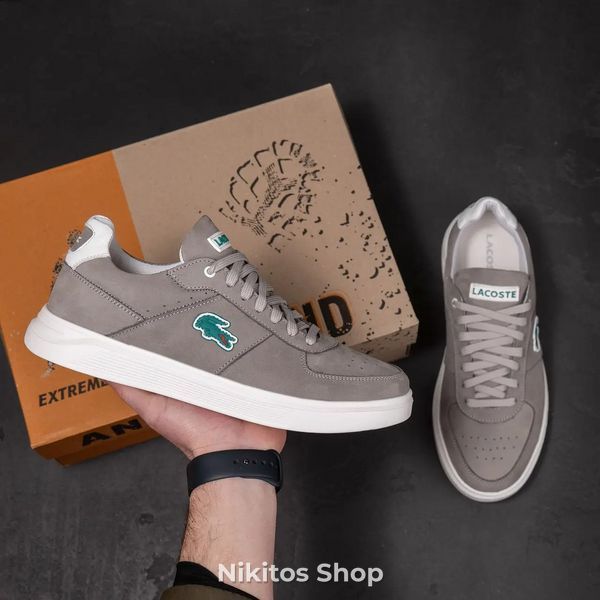 Мужские кожаные кроссовки серые Lacoste 260-90 260-90 сір Н фото