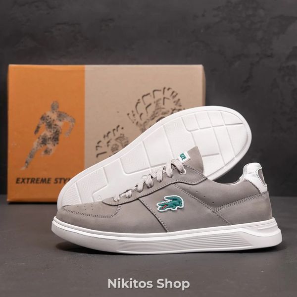 Мужские кожаные кроссовки серые Lacoste 260-90 260-90 сір Н фото
