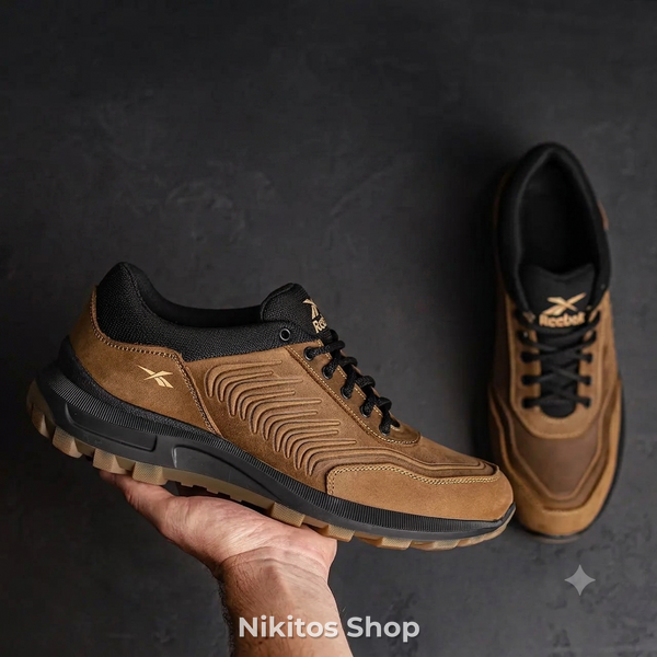 Мужские кроссовки кожаные Reebok Classic Olive 07 R-07ол фото