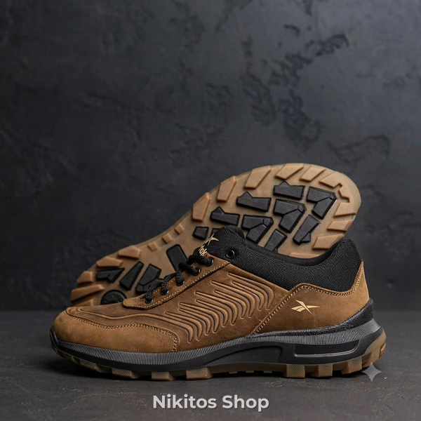 Мужские кроссовки кожаные Reebok Classic Olive 07 R-07ол фото